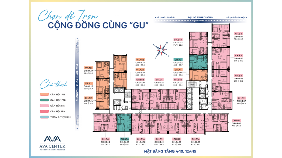 Tầng 4-10, 12A-15